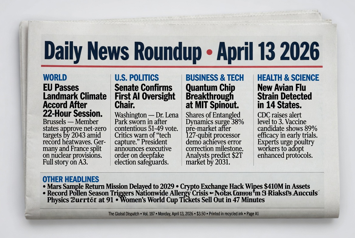 Daily News Roundup • April 14 2026