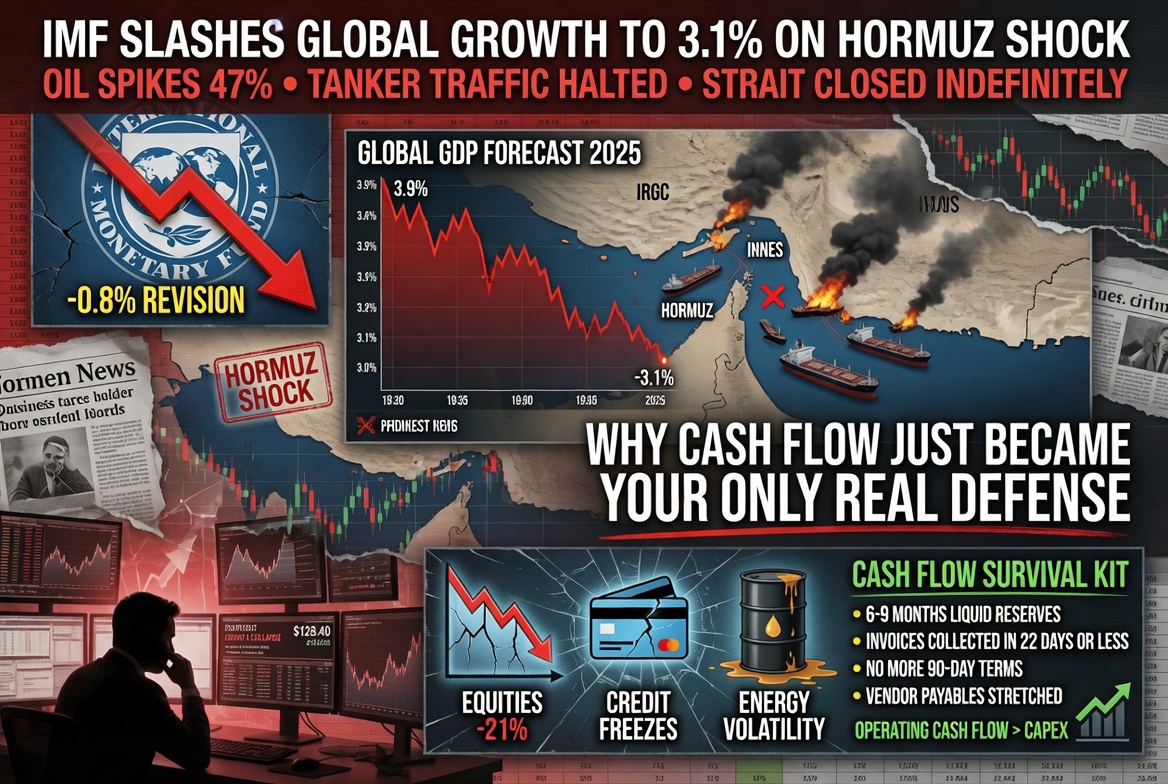 IMF Slashes Global Growth to 3.1% on Hormuz Shock – Why Cash Flow Just Became Your Only Real Defense