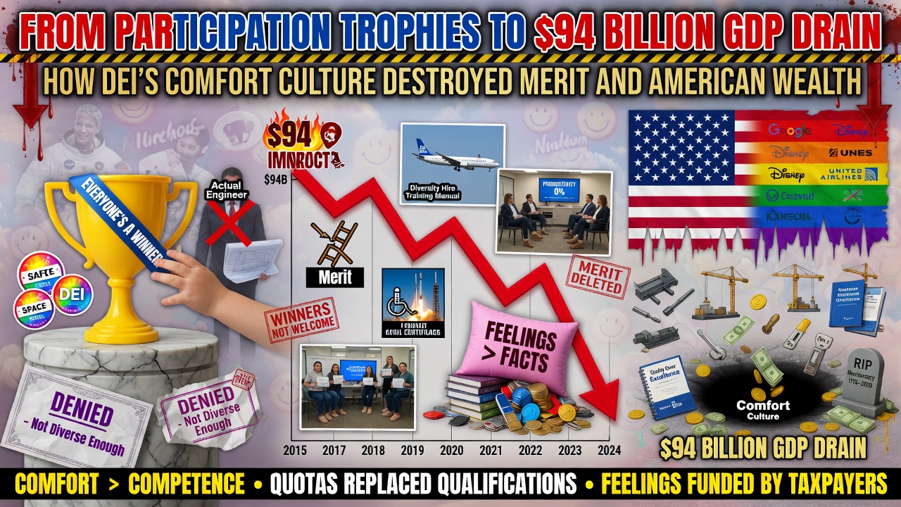 From Participation Trophies to $94 Billion GDP Drain: How DEI’s Comfort Culture Destroyed Merit and American Wealth