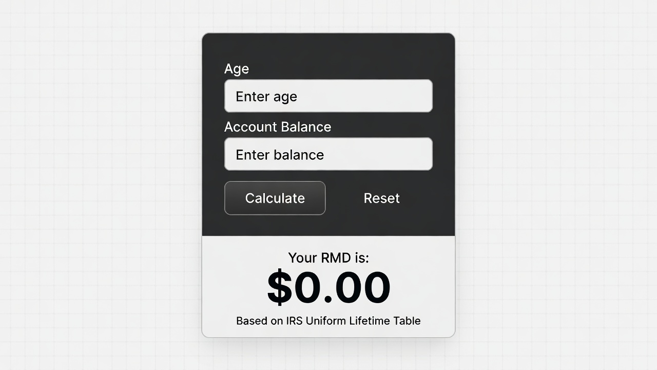 Required Minimum Distribution (RMD) Calculator 2026