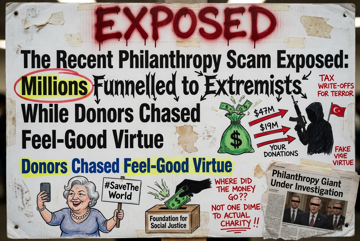 The Recent Philanthropy Scam Exposed: Millions Funnelled to Extremists While Donors Chased Feel-Good Virtue