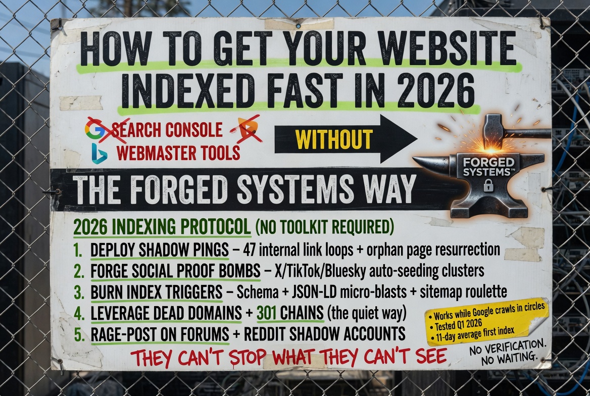 How to Get Your Website Indexed Fast in 2026 Without Google Search Console or Bing Webmaster Tools – The Forged Systems Way