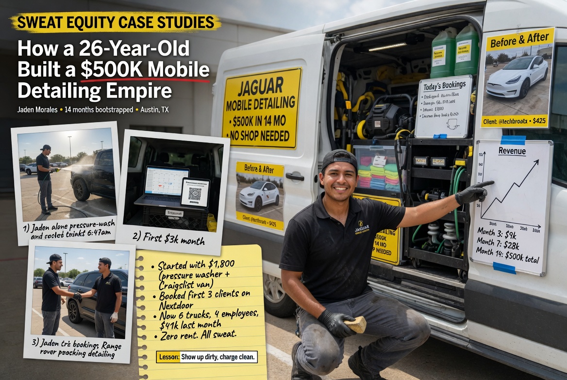 Sweat Equity Case Studies: How a 26-Year-Old Built a $500K Mobile Detailing Empire